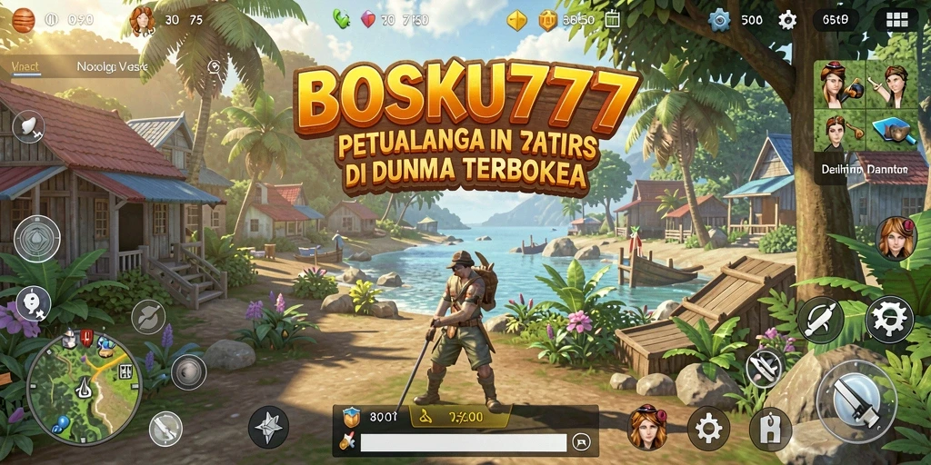 Gameplay BOSKU777 menunjukkan aksi seru di dunia terbuka yang luas.