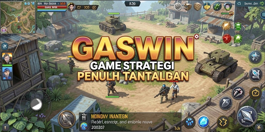 Screenshot GASWIN menunjukkan pertempuran strategis yang intens dan mendebarkan.
