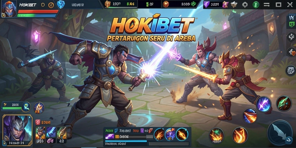 Tampilan gameplay seru di HOKIBET dengan pertarungan intens.