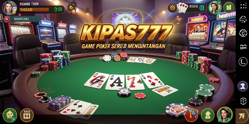 Gameplay KIPAS777 yang menampilkan suasana poker yang mendebarkan.