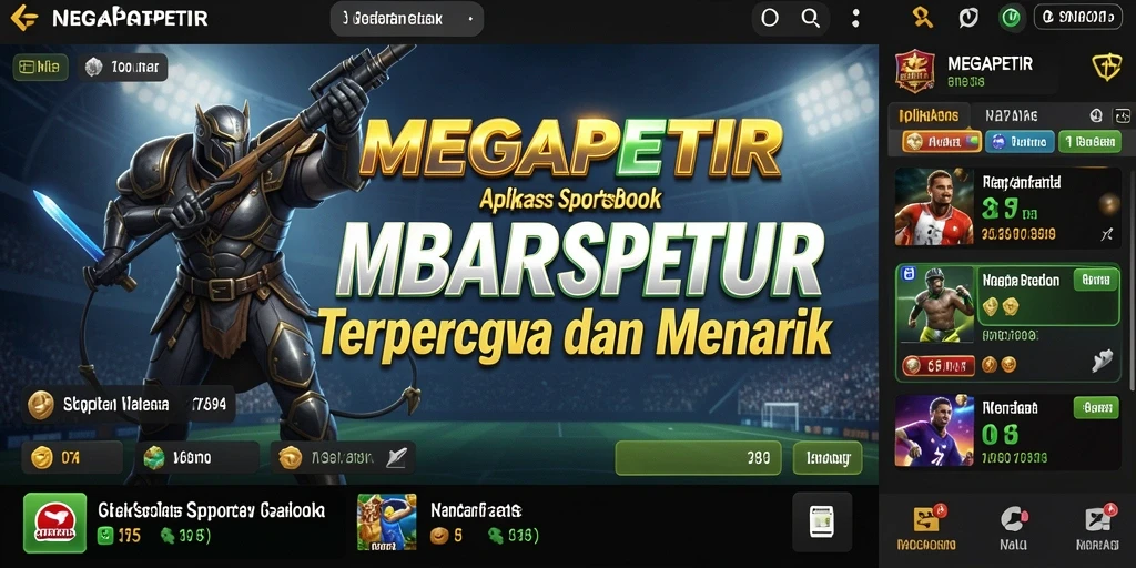 Tampilan utama gameplay MEGAPETIR dengan opsi taruhan olahraga.