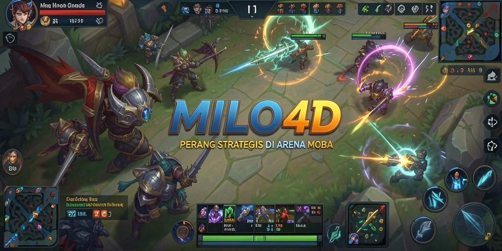 Screenshot gameplay MOBA yang menegangkan di MILO4D.