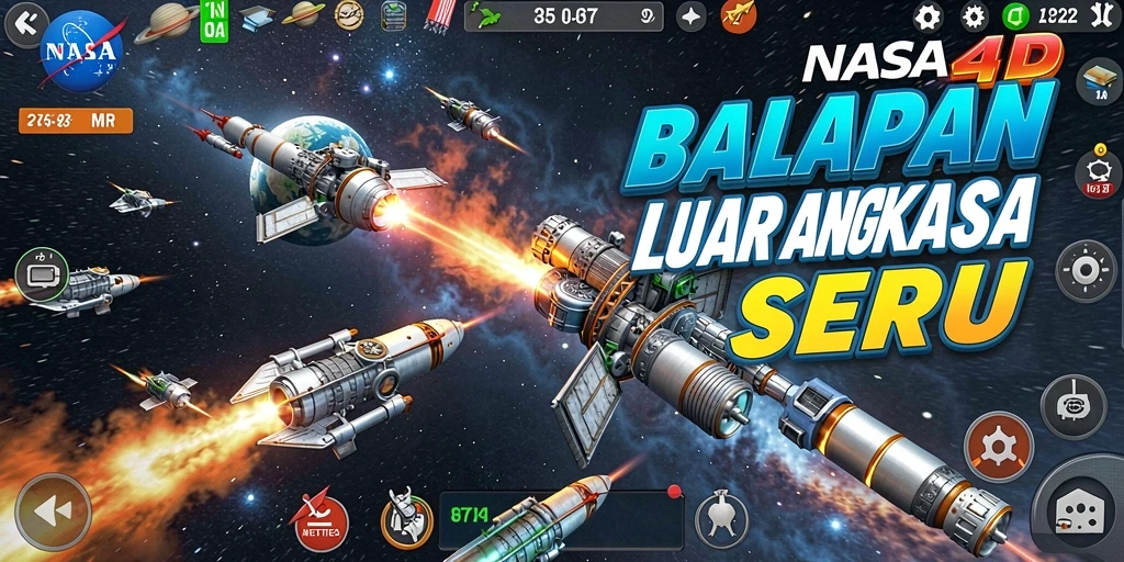 Gameplay Racing yang seru dan penuh aksi di luar angkasa.