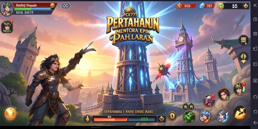 Gameplay mendebarkan di PCX777 dengan pertahanan menara yang strategis.