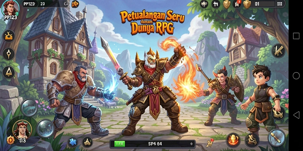 Tampilan gameplay seru PP123 dengan aksi RPG yang menakjubkan.