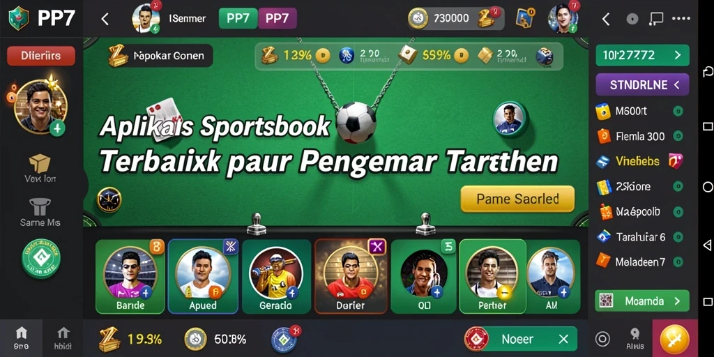 Screenshot menunjukkan tampilan menarik dari aplikasi PP7 dalam aksi taruhan olahraga.