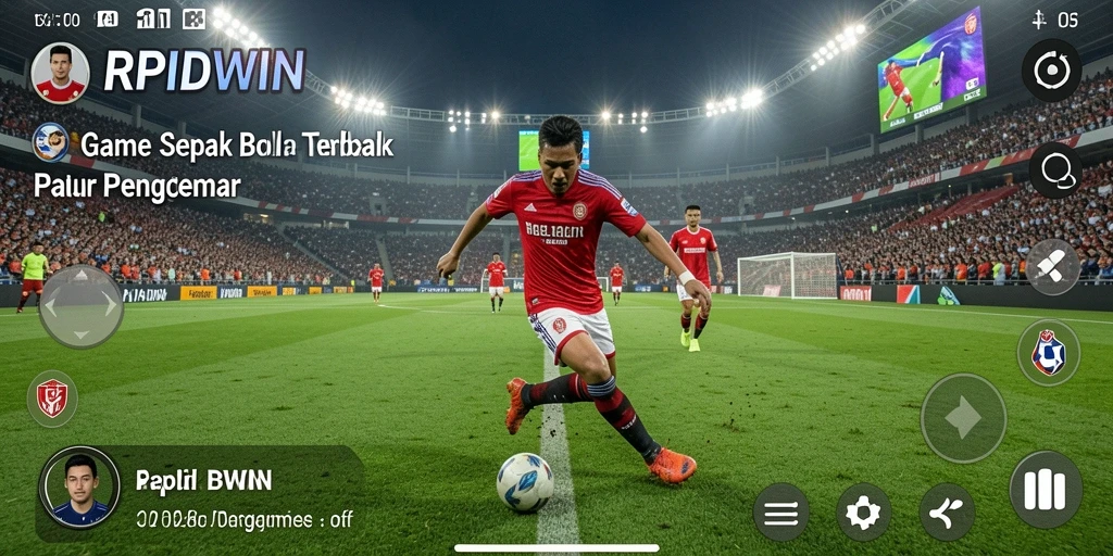 Gameplay menarik RPIDWIN dengan aksi sepak bola seru.