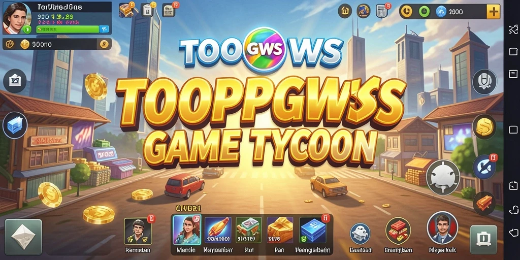 Screenshot TOOPGWS menampilkan elemen gameplay Tycoon yang menarik.